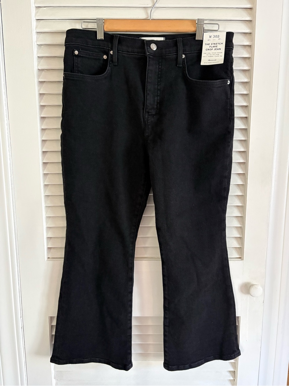 Madewell Crop Flare Black Stretch Jeans
